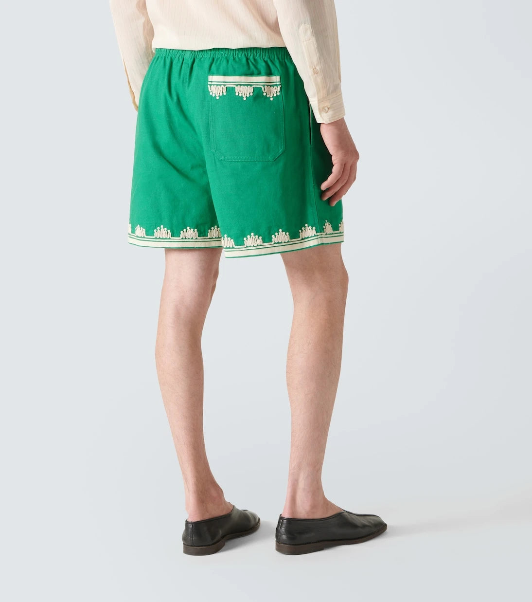 Bode - Ripple embroidered cotton shorts