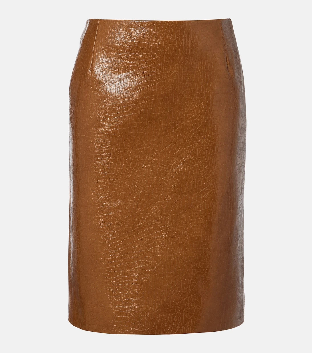 Gucci - Embossed leather pencil skirt