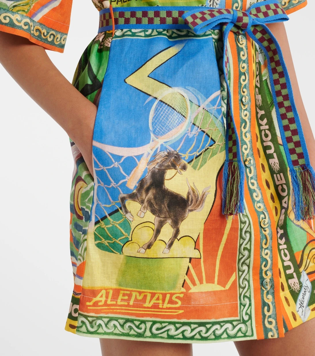 Alémais - Lucky Pace printed linen shirt dress