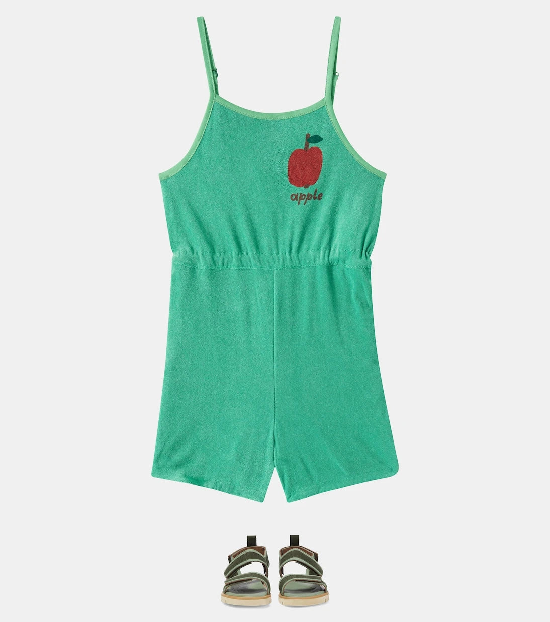 Jellymallow - Apple cotton-blend playsuit