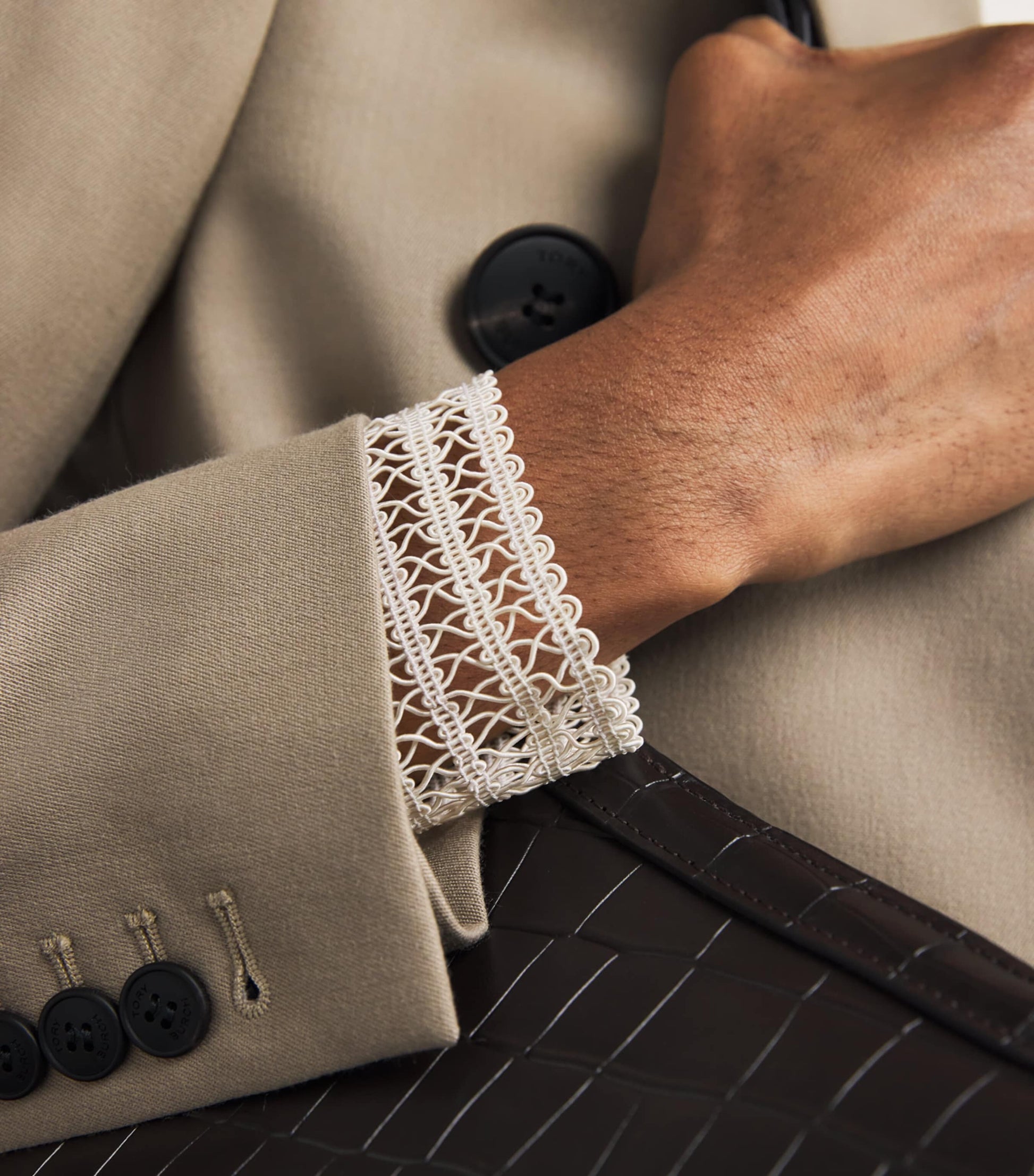 ME+EM Ivory Jersey Ballon-Sleeve Blouse