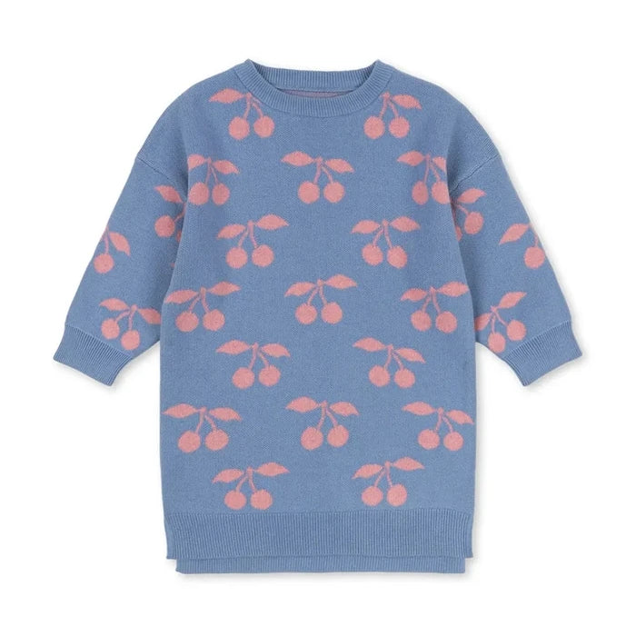 Konges Sløjd LAPIS KNIT DRESS GOTS Çocuk Pamuk Elbise