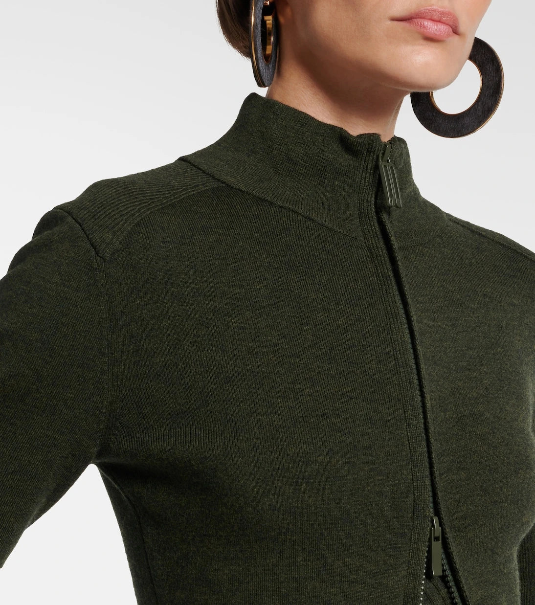 Victoria Beckham - Wool-blend zip-up sweater