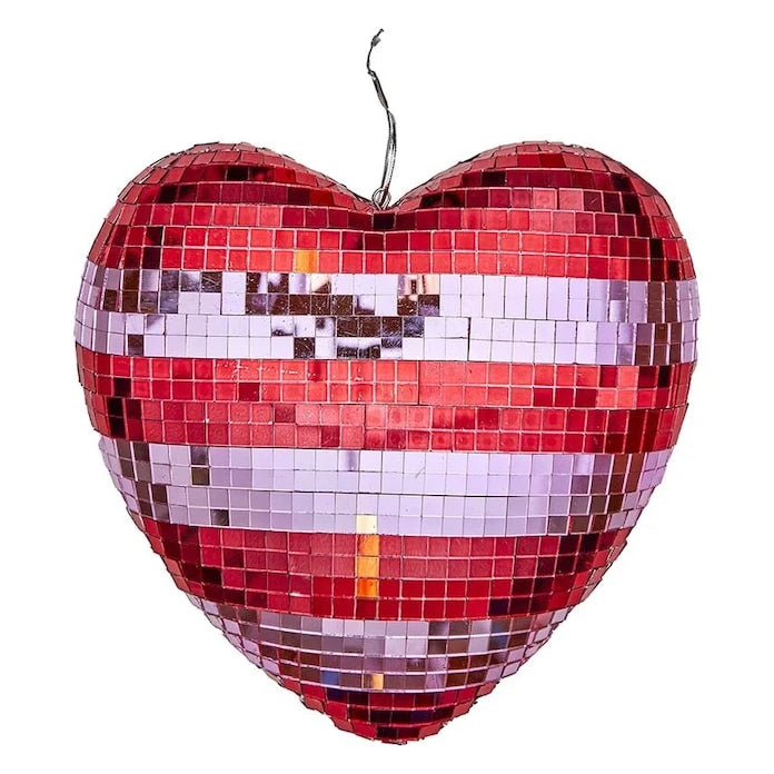 Коледна украса Rice Large Heart Disco Ball