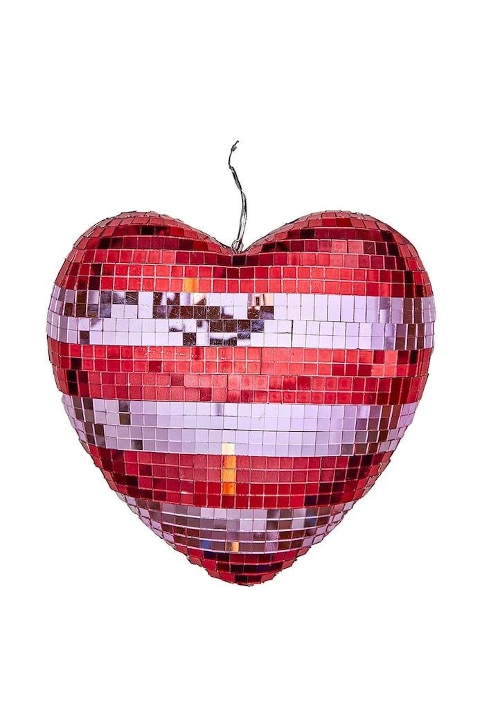 Коледна украса Rice Large Heart Disco Ball