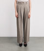 Colombo Beige Kid Cashmere Pleated Wide-Leg Trousers
