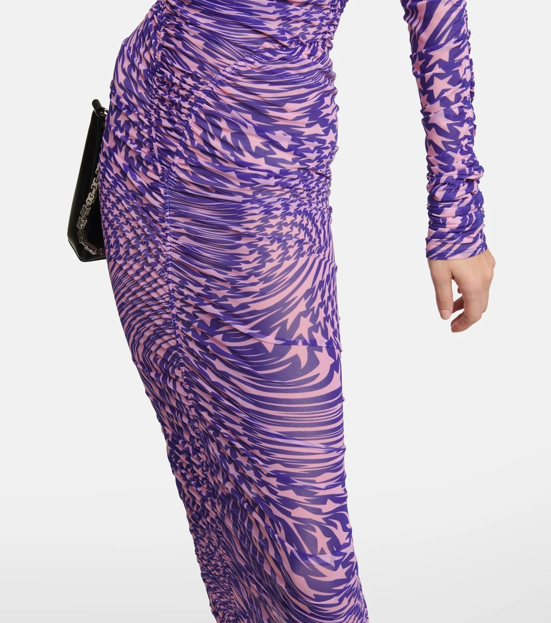 Mugler - Ruched mesh midi dress