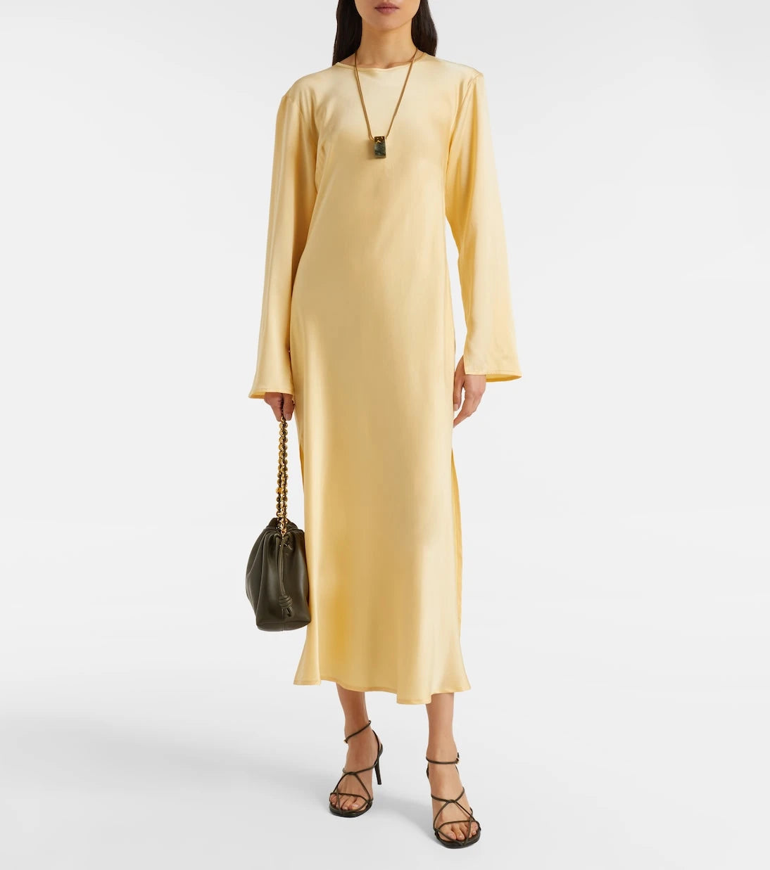 Asceno - Salina silk charmeuse midi dress