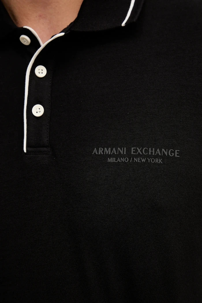 Armani Exchange тениска с яка мъжка с памук