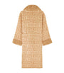 Faux Fur-Trim Monogram Dressing Gown