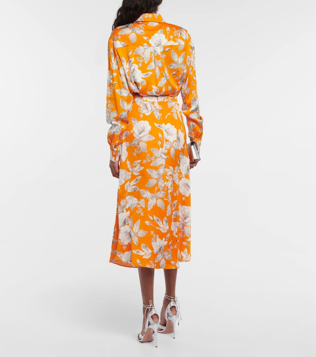 Erdem - Griselda floral satin midi skirt