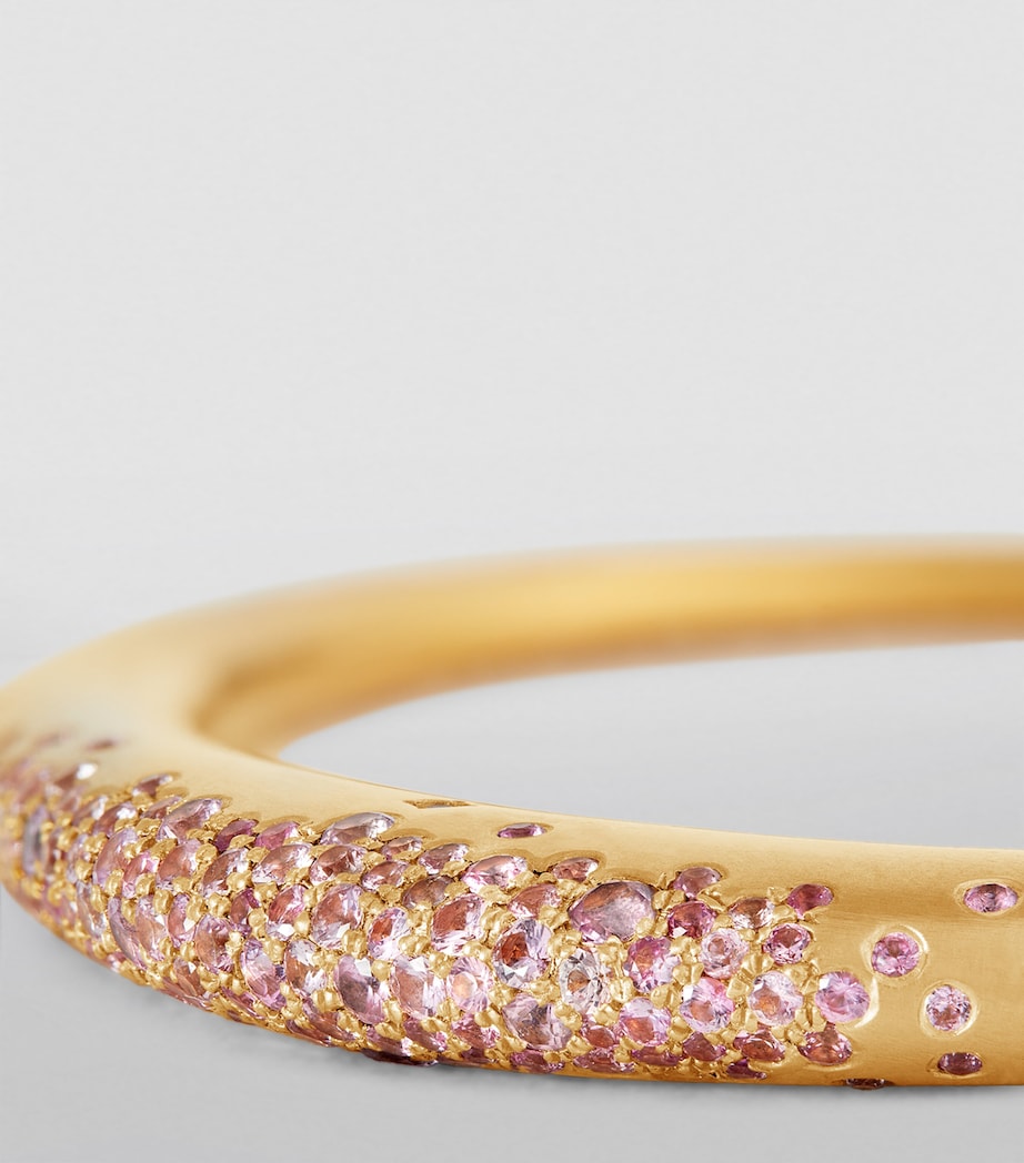 Thin Yellow Gold and Pink Sapphire My Muse Urban Bangle