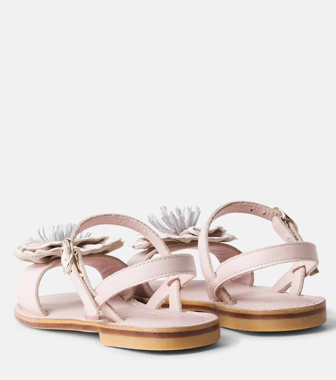 Bonpoint - Lola floral-appliqué leather sandals