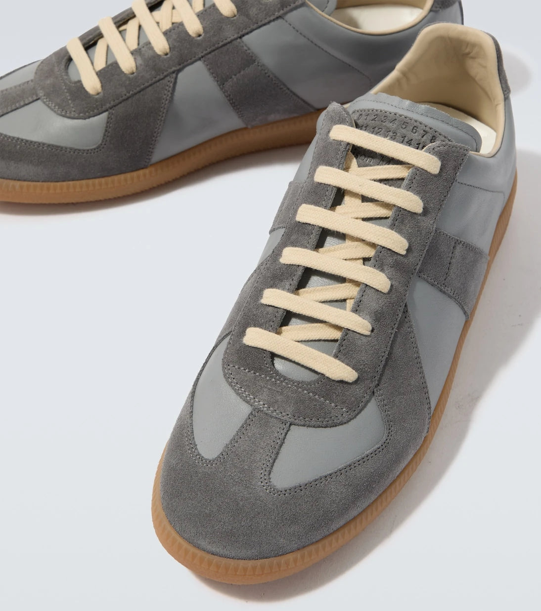 Maison Margiela - Replica leather-trimmed suede sneakers