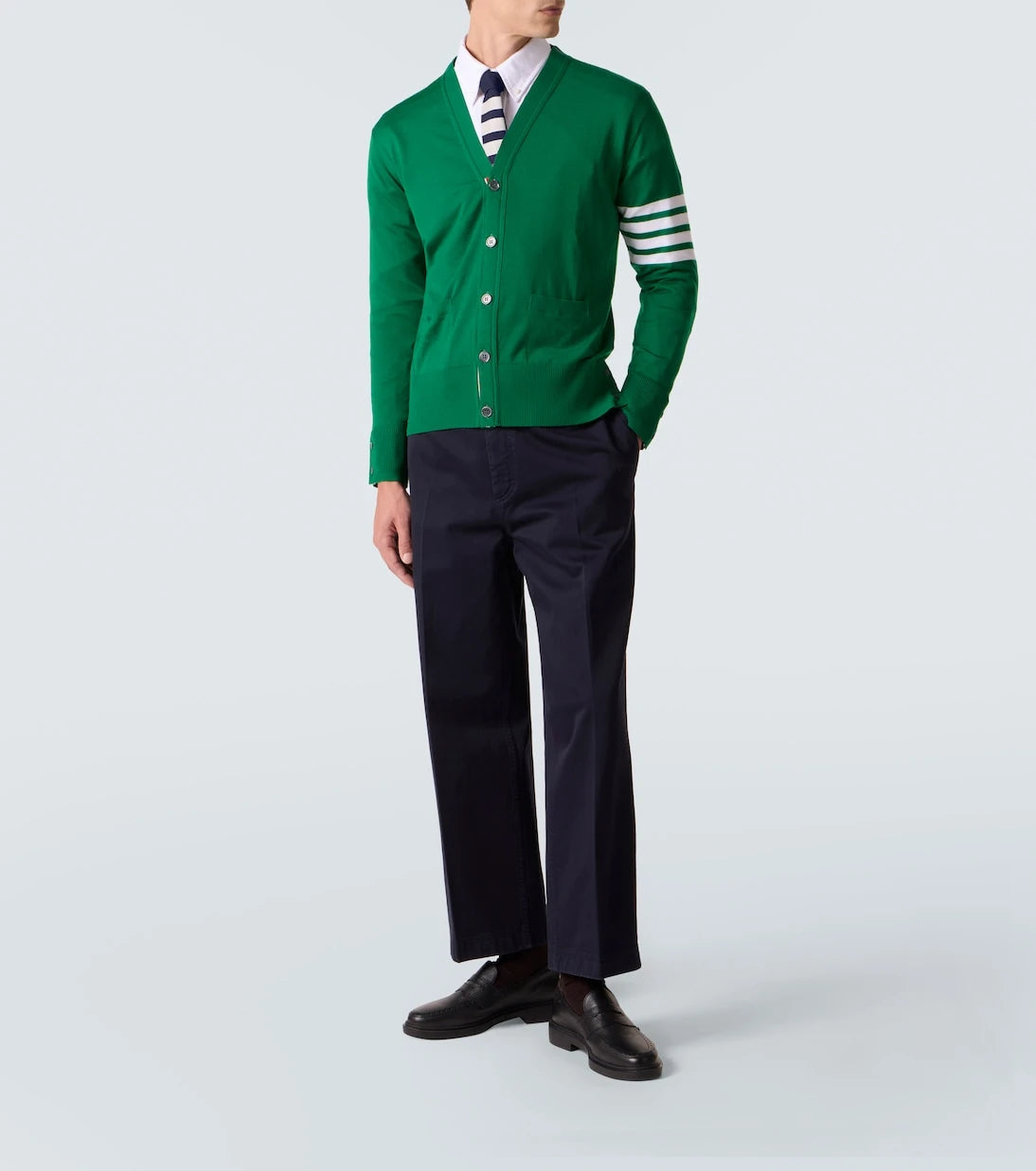 Thom Browne - 4-Bar virgin wool cardigan