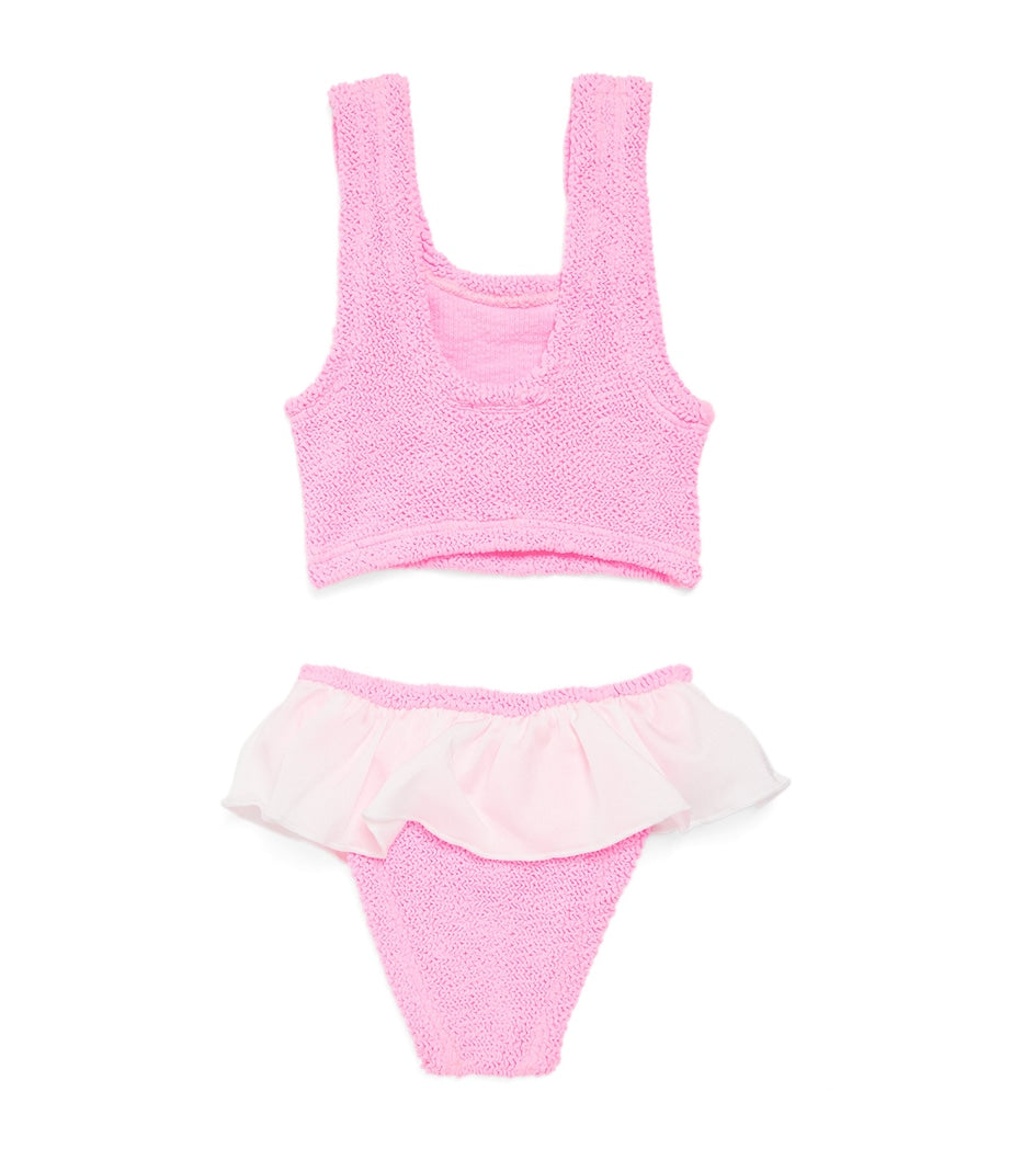 Hunza G Kids Frill-Detail Olive Bikini (3-6 Years)