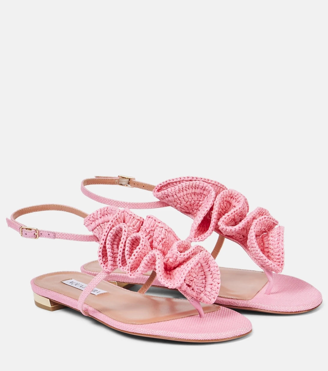 Aquazzura - Noches Tropicales raffia thong sandals