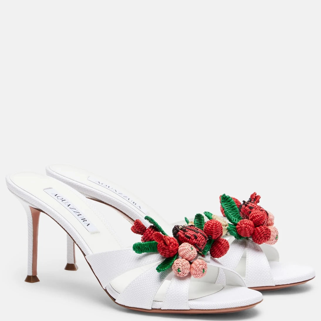 Aquazzura - Botanica raffia-effect mules