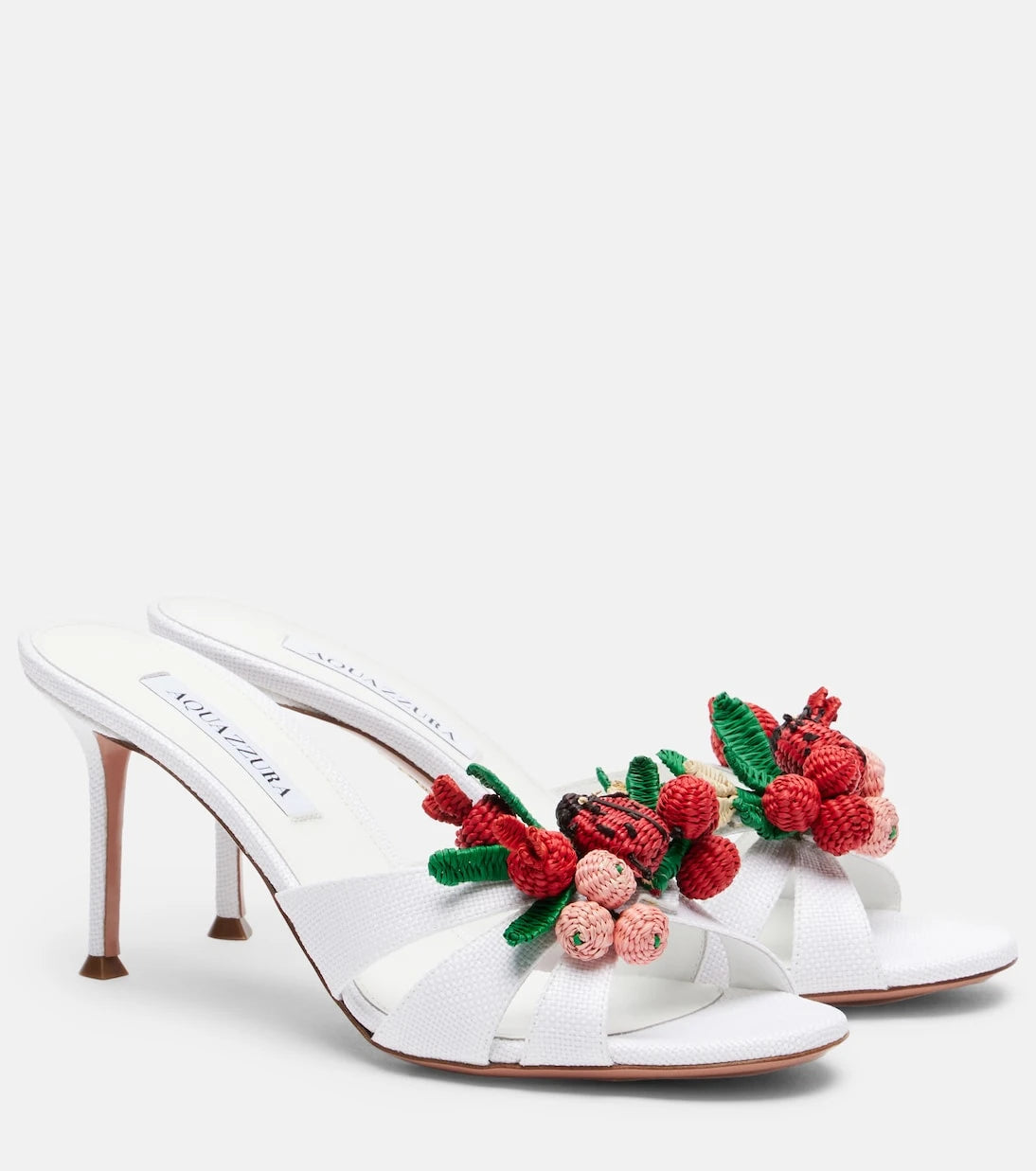 Aquazzura - Botanica raffia-effect mules