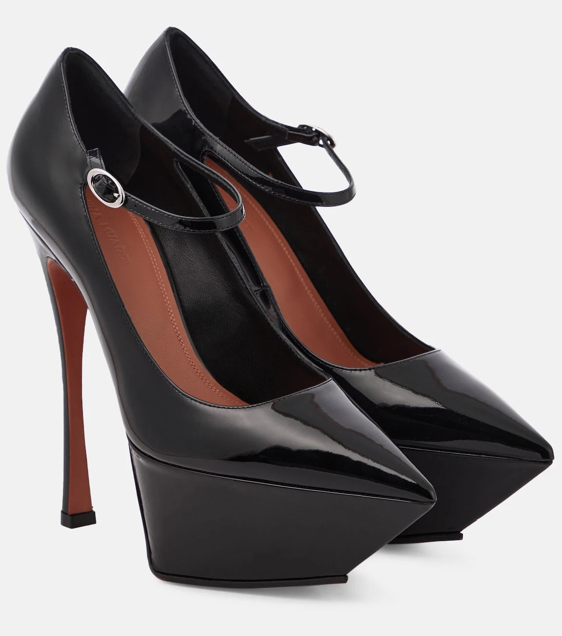 Amina Muaddi - Yigit patent leather platform pumps