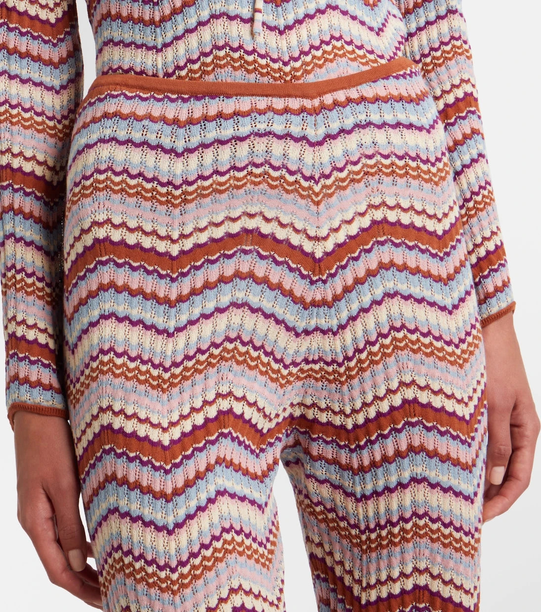 Rixo - Boni chevron cotton flared pants
