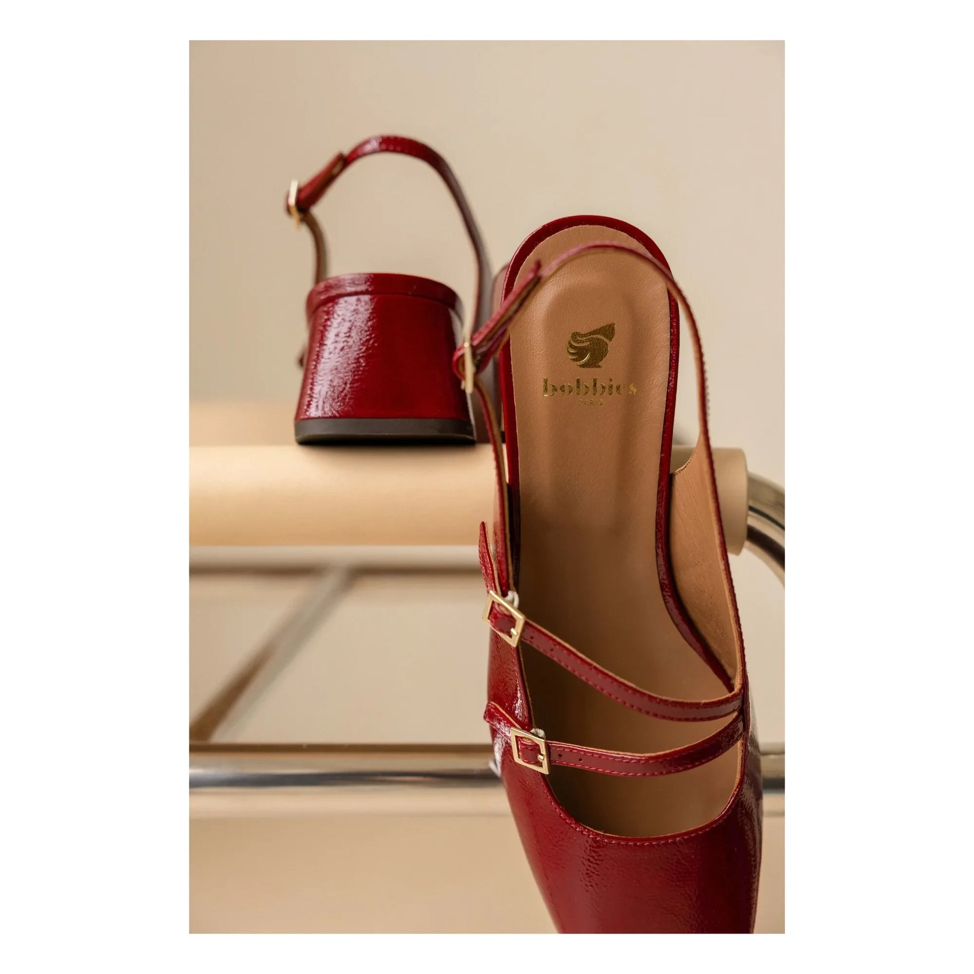 Bobbies - Becca Patent Leather Babies | Cherry red