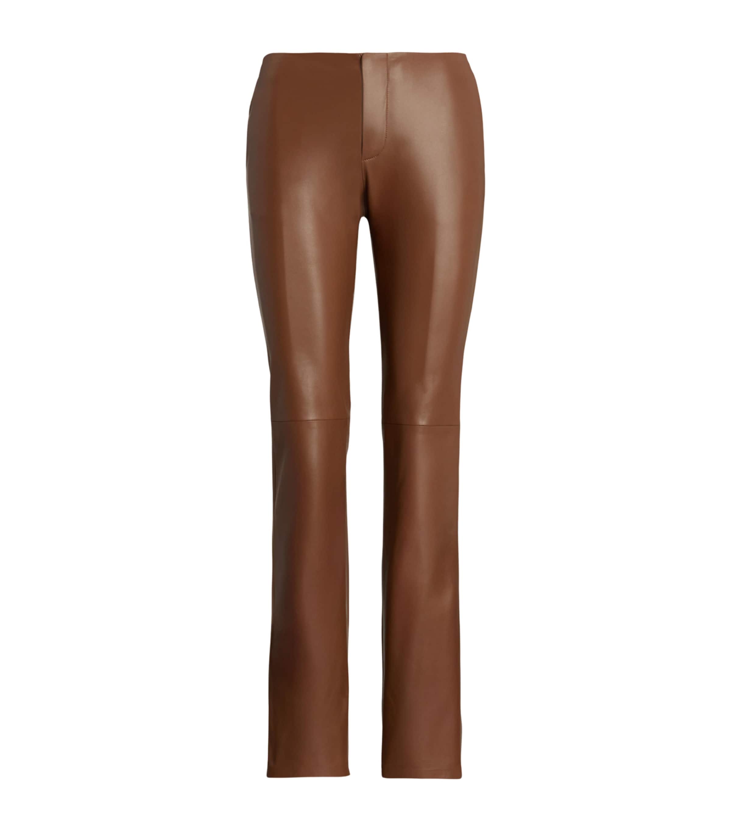 Ralph Lauren Collection Beige Lamb Leather Trousers