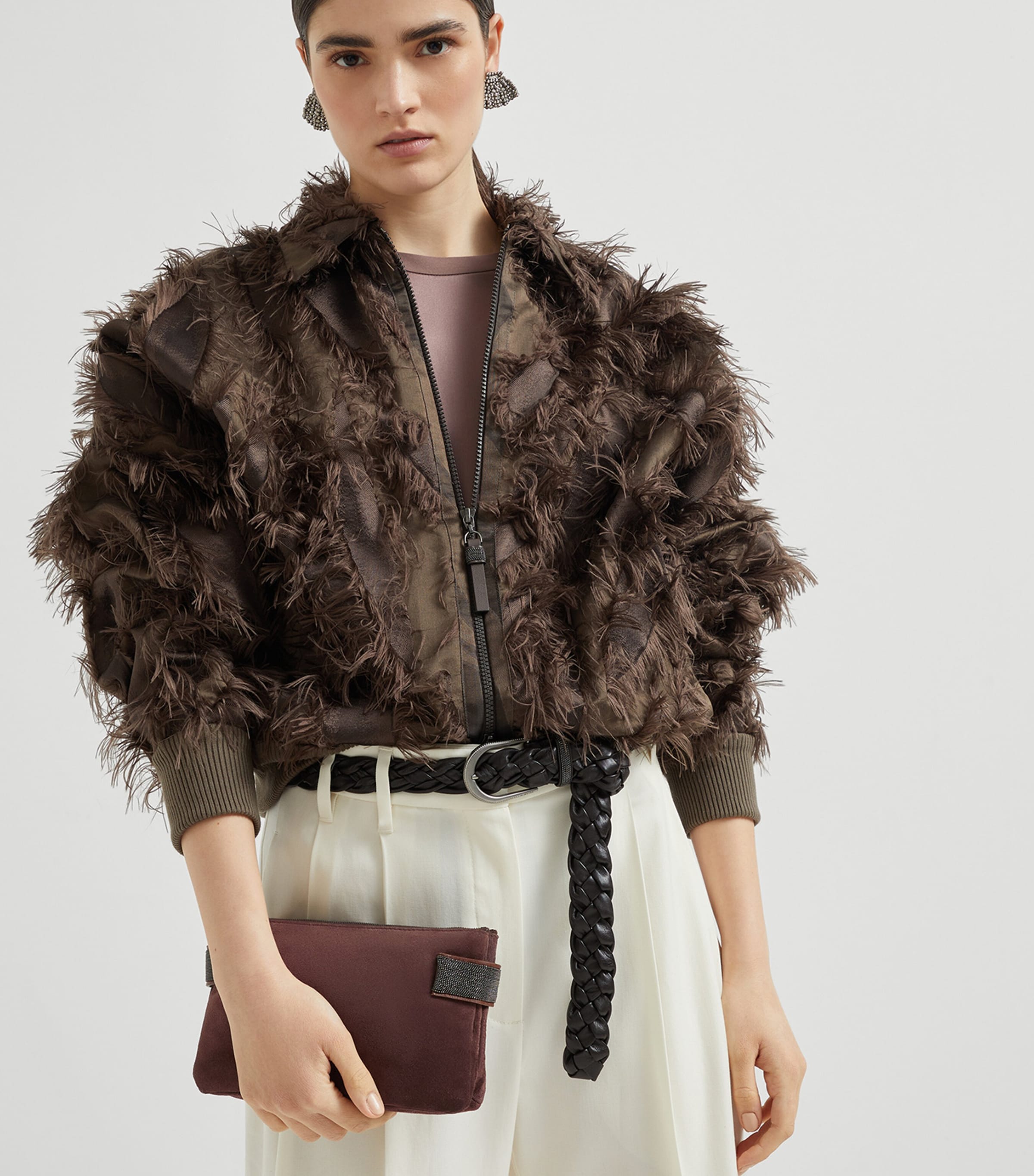 Brunello Cucinelli Mini Suede Essence Shoulder Bag