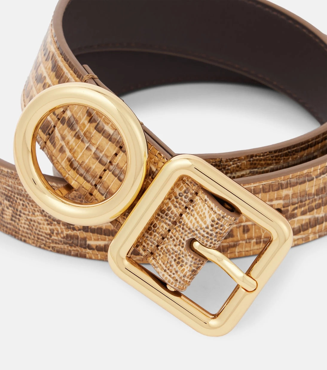 Jacquemus - Regalo croc-effect leather belt