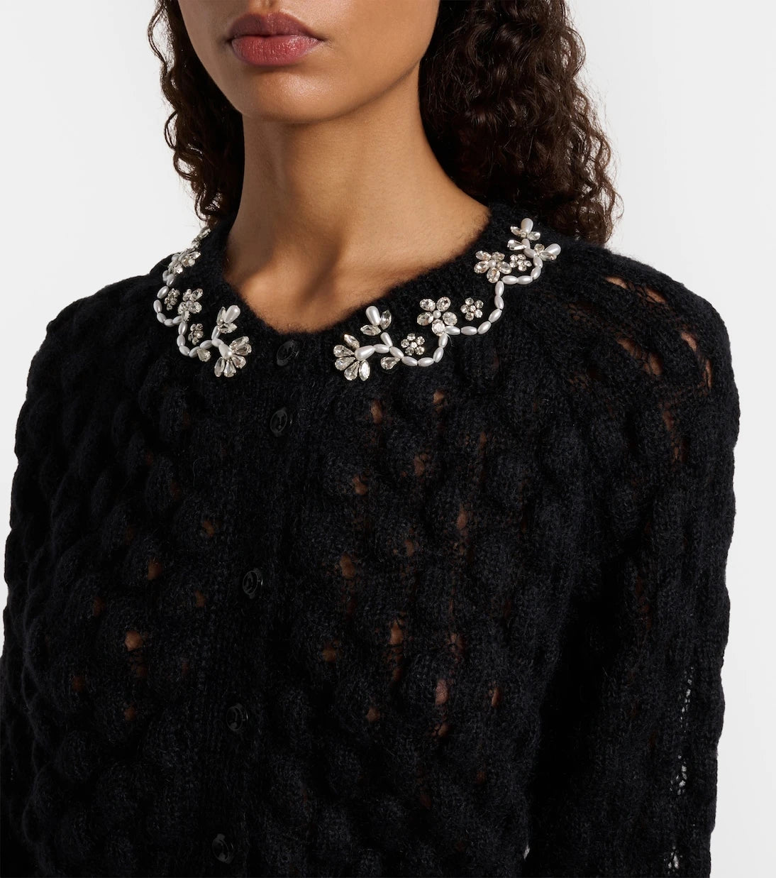 Simone Rocha - Embellished mohair-blend cardigan