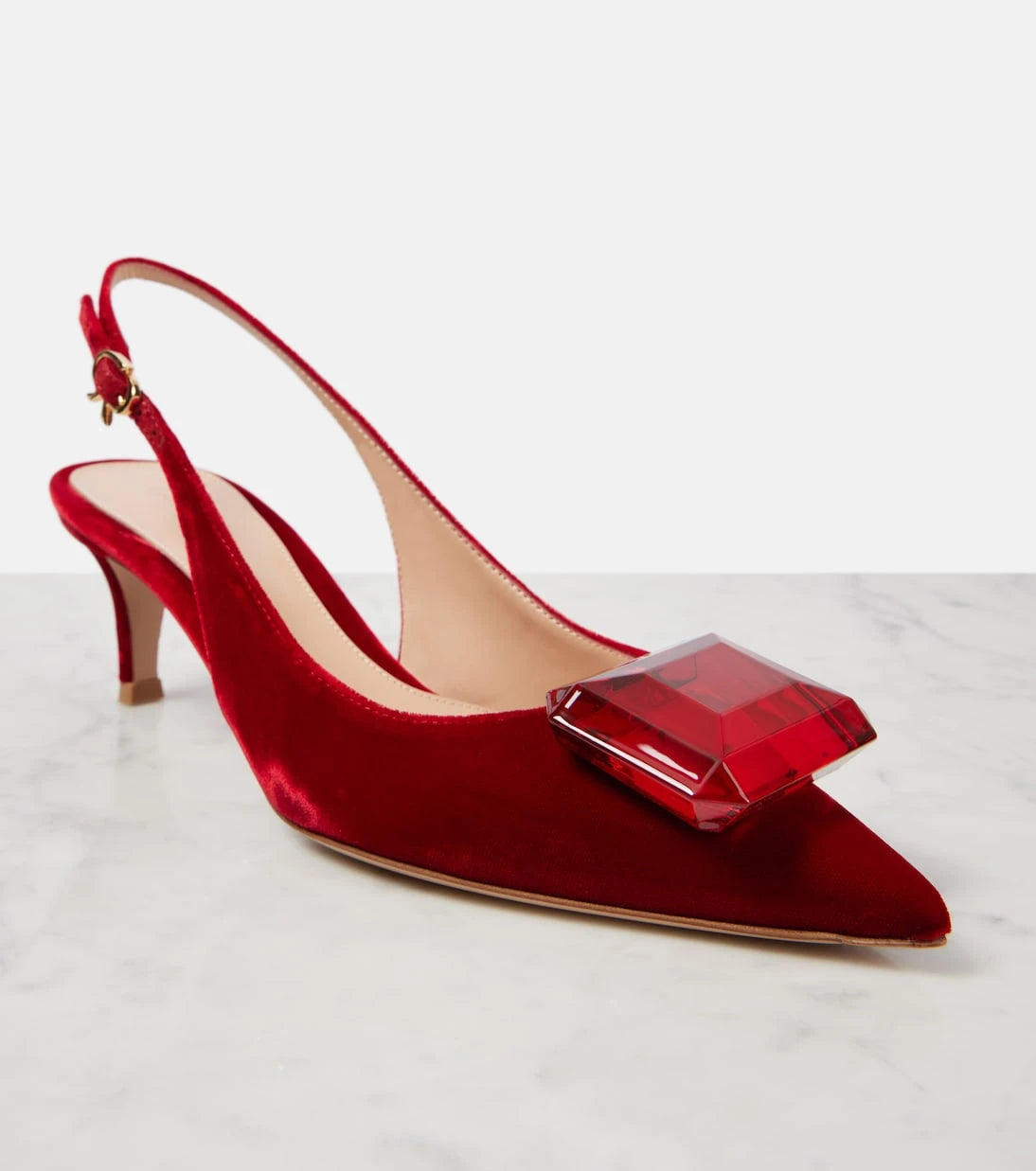 Gianvito Rossi - Jaipur 55 velvet slingback pumps