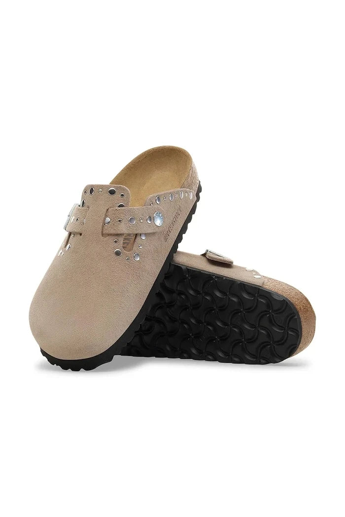 Велурени чехли Birkenstock Boston Rivet