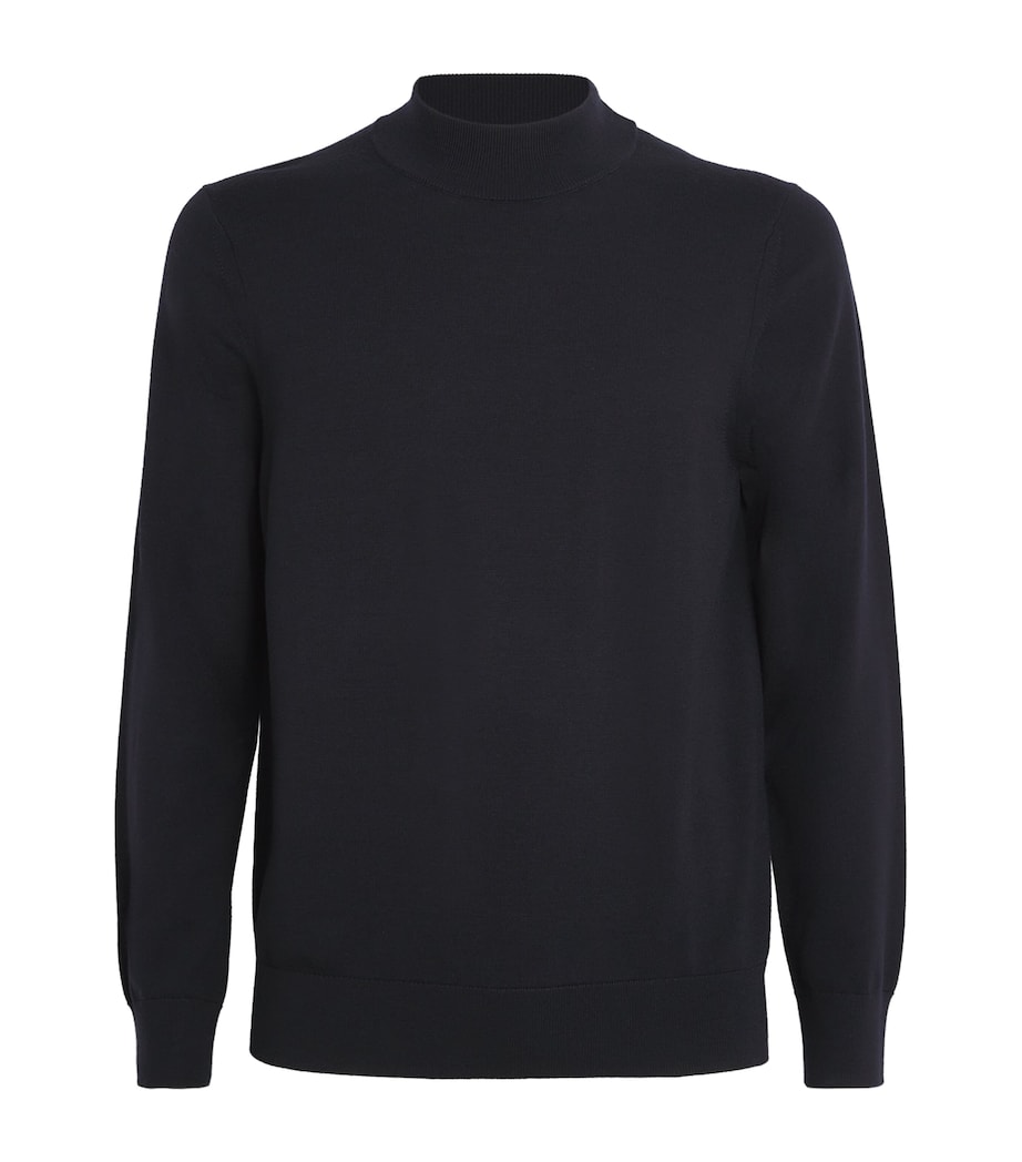 Sandro Paris Blue Wool High-Neck Sweater
