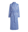 Blue Cotton Contrast-Trim Robe