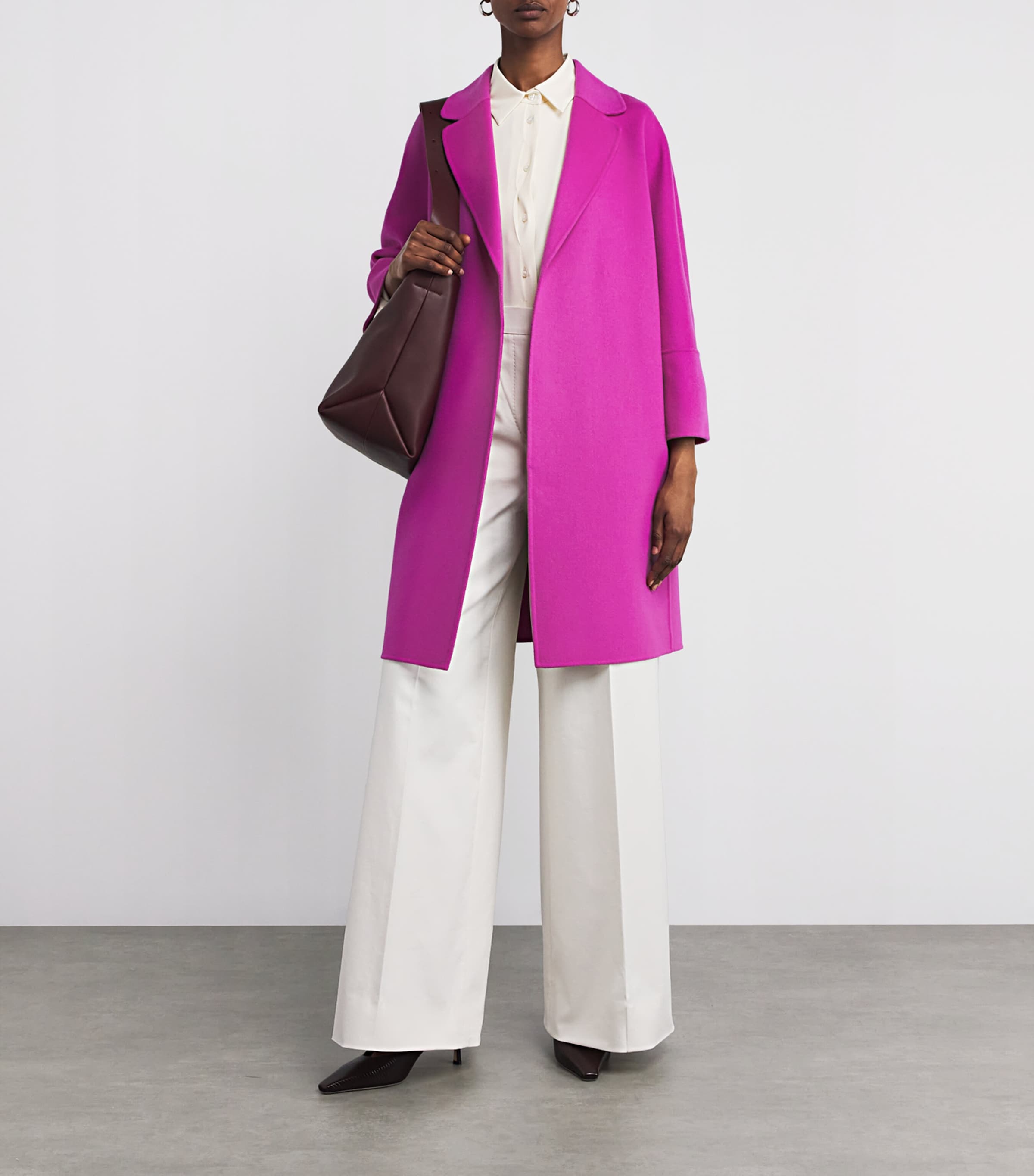 Virgin Wool Arona Wrap Coat FUCHSIA