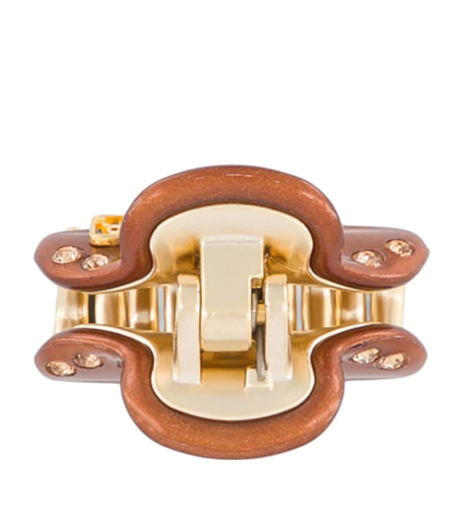 Gold-Plated Crystal-Embellished Claw Hair Clip