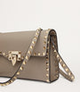 Valentino Garavani Grey Calf Leather Rockstud Alcove Shoulder Bag