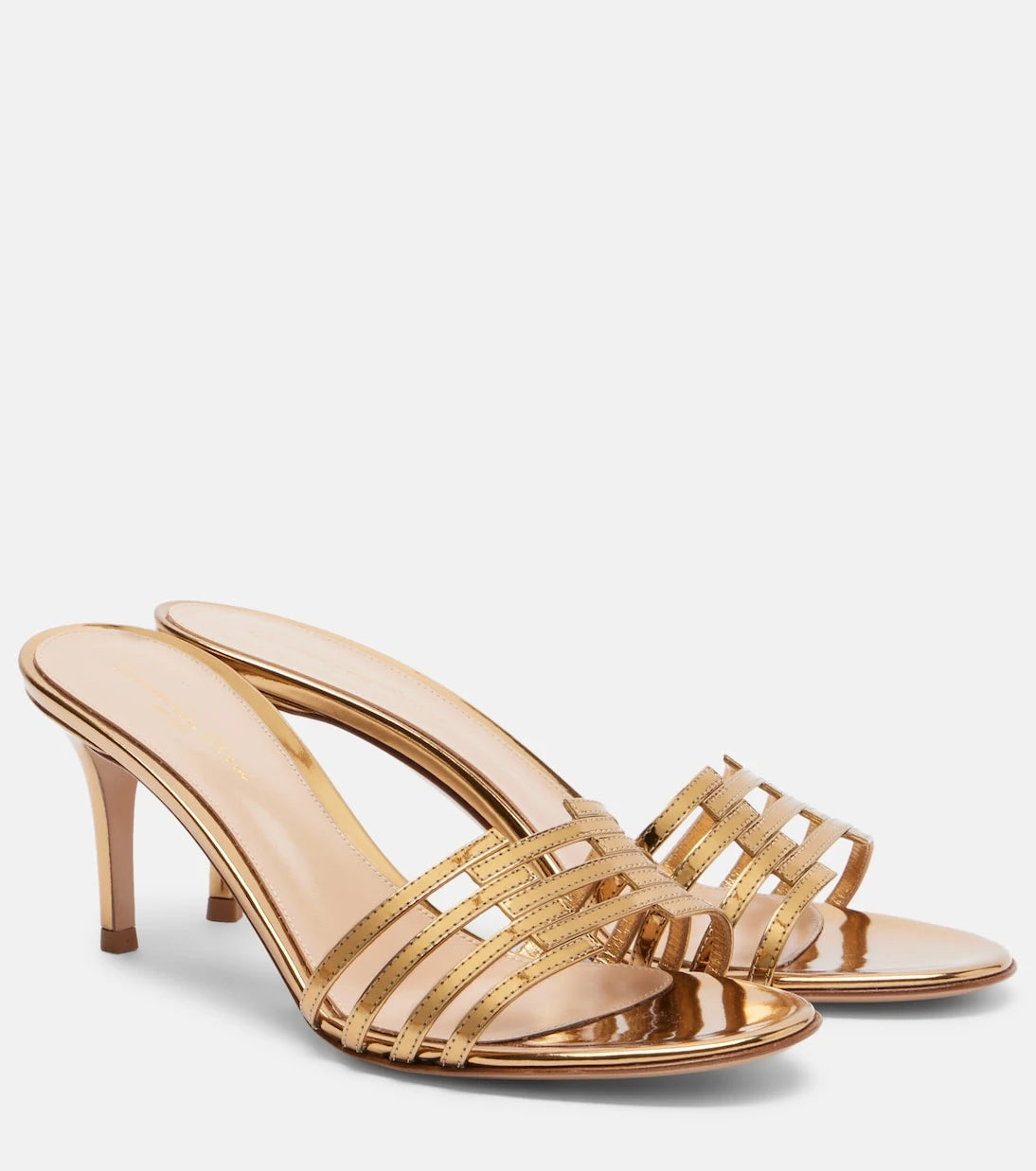 Gianvito Rossi - Metallic leather mules