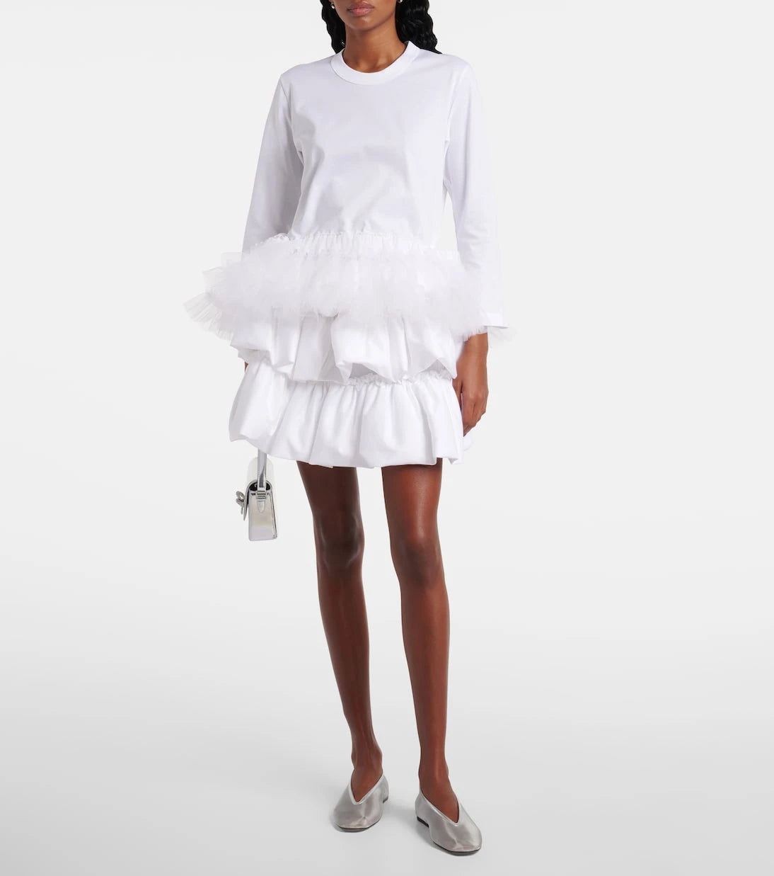 Noir Kei Ninomiya - Tiered cotton miniskirt