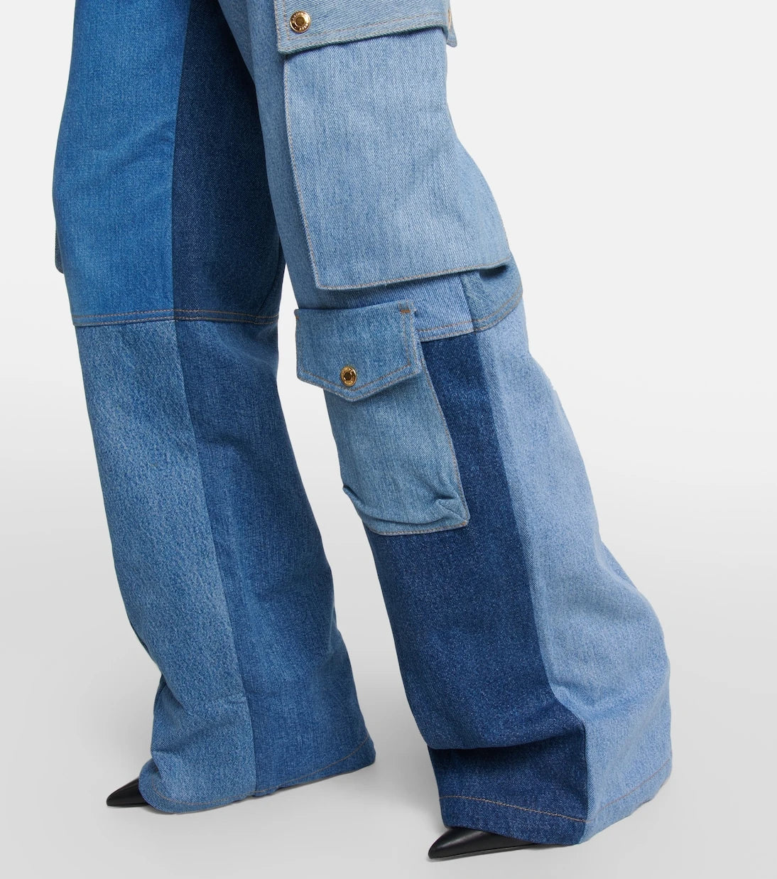 Marine Serre - Monogram high-rise wide-leg jeans