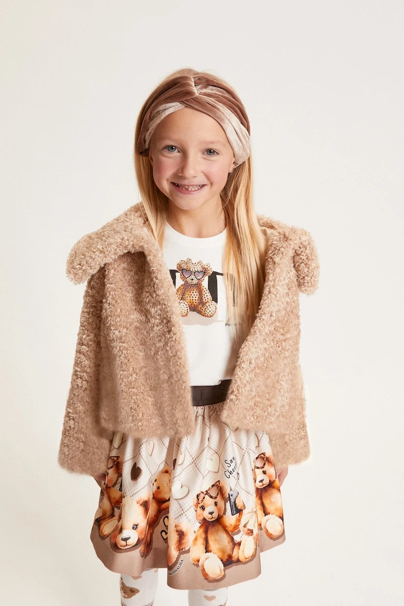 Monnalisa - Printed cotton-blend skirt