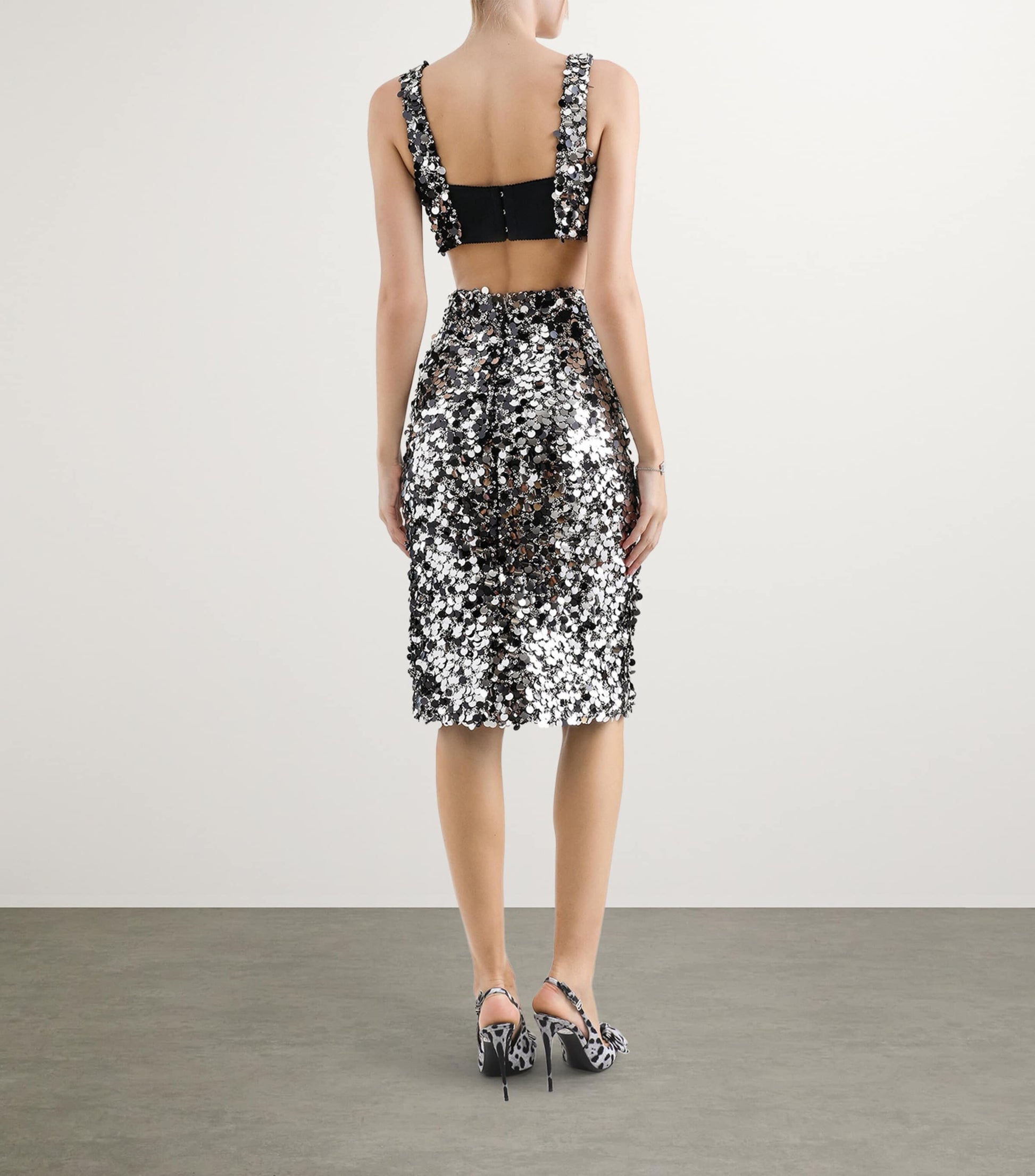 Multi Embellished Sequin Crop Top