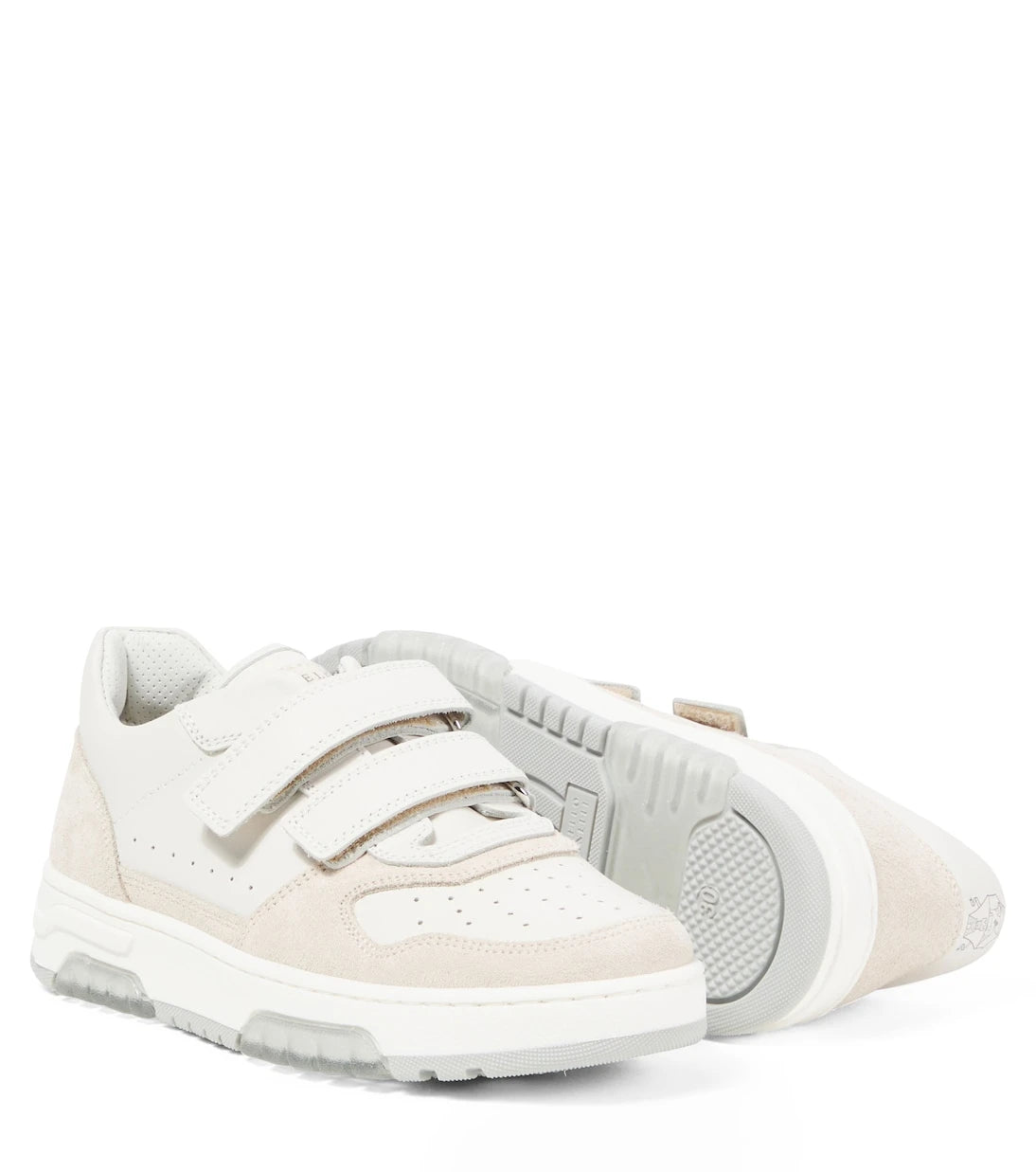Brunello Cucinelli Kids - أحذية رياضية جلدية مُزيّنة بالشمواه