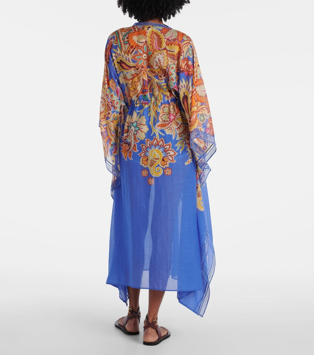 Etro - رداء شاطئ من القطن والحرير المطبوع