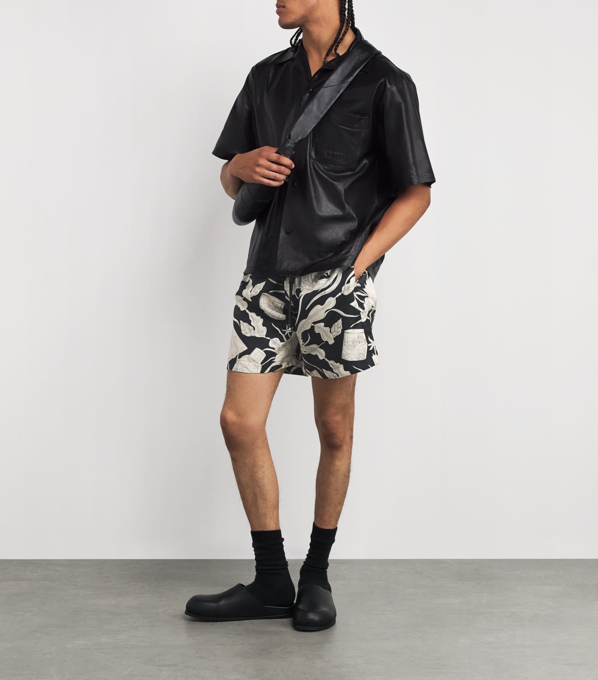 AMIRI Silk Floral Print Shorts