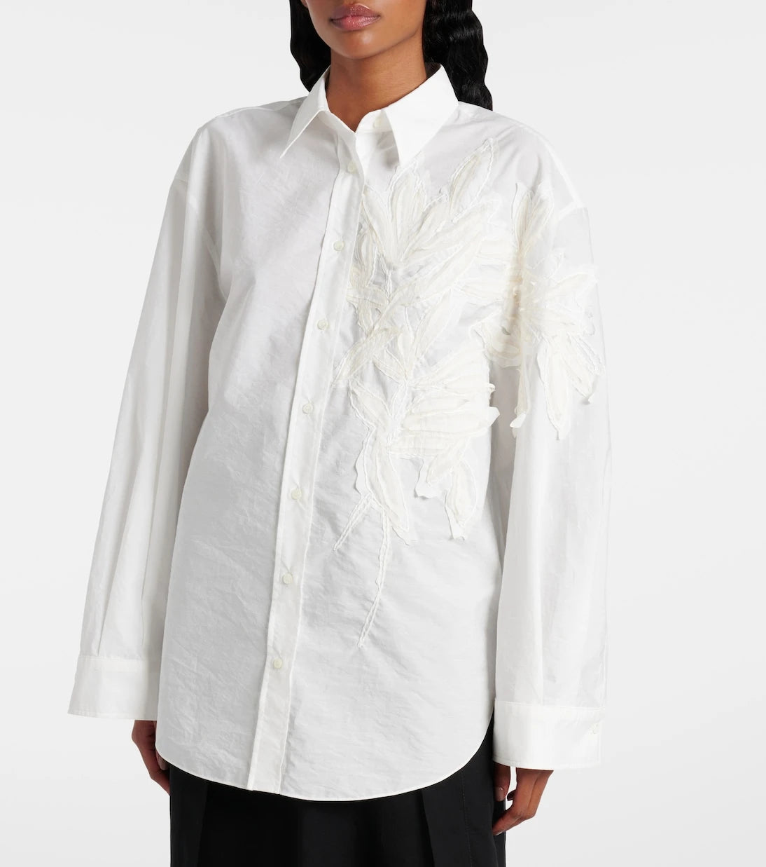 Brunello Cucinelli - Embroidered cotton-blend poplin shirt