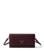Prada Burgundy Mini Saffiano Leather Clutch Bag