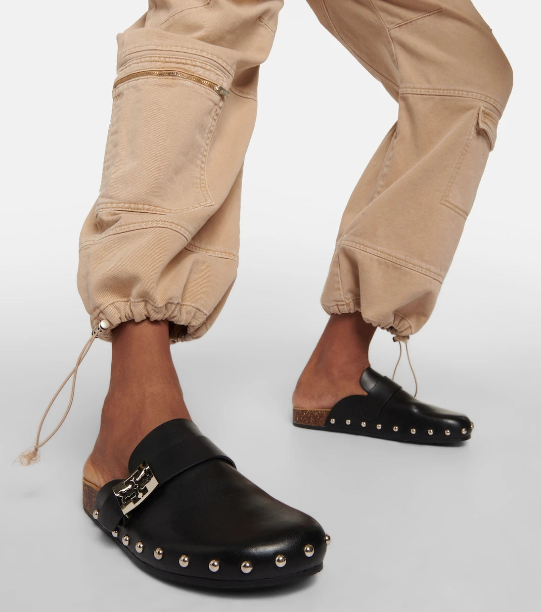 Tory Burch - Mellow studded leather slippers