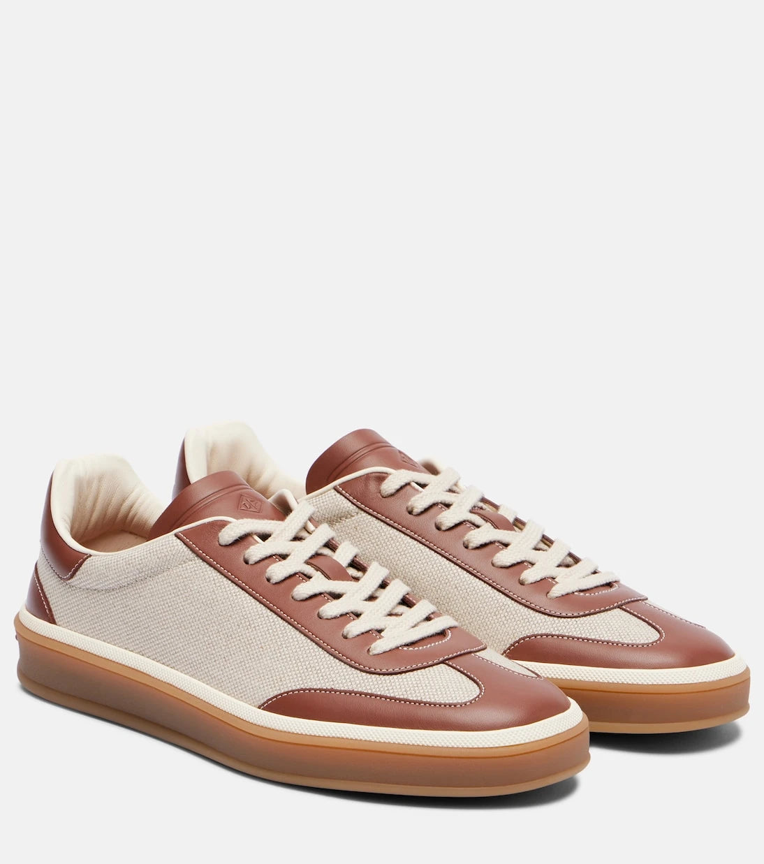 Loro Piana - Tennis Walk leather-trimmed sneakers