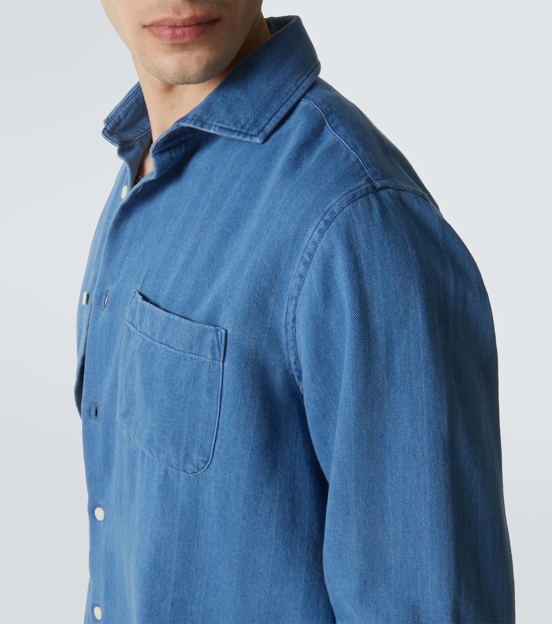Frescobol Carioca - Emilio herringbone denim shirt